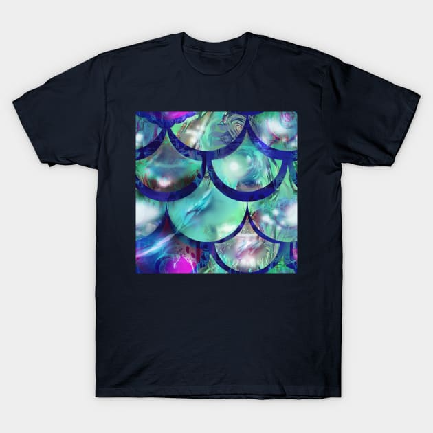 Mermaid blue ice dragon scales mirror reflective magic ocean T-Shirt by sandpaperdaisy